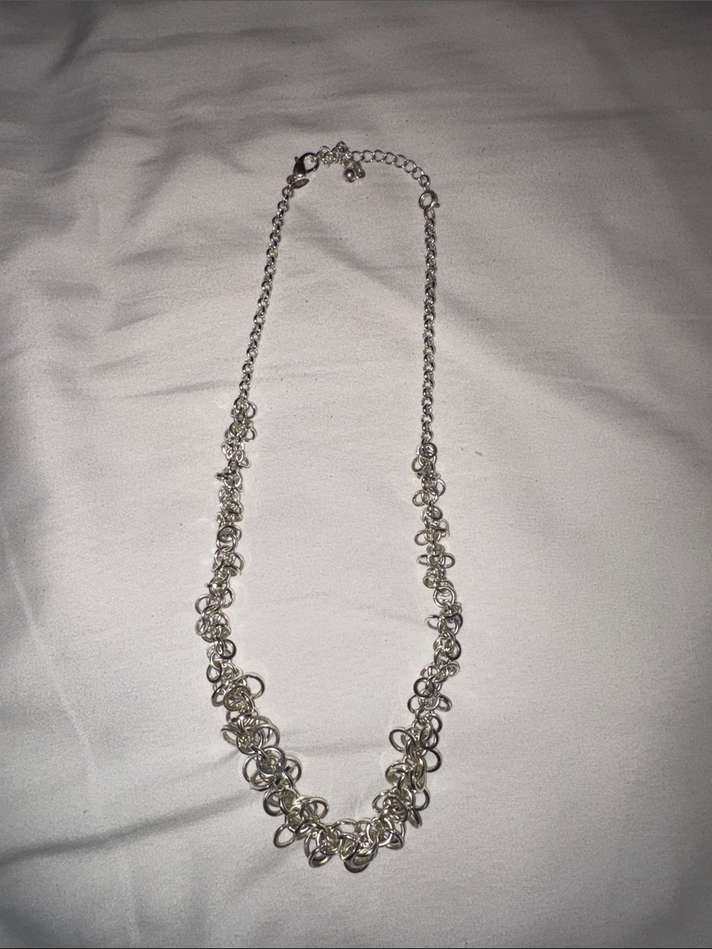 Silver Loop Cluster Necklace - Women's Fashion Jewelry